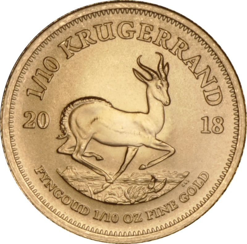 Moneda Krugerrand de 1/10 oz de Oro 2018