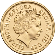 Moneda Soberano de Oro Isabel II Cuarto Retrato