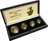 Juego de 4 Britannias Proof 1987 (en Caja Original)