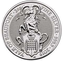 Moneda Bestias de la Reina El Eale de Beaufort de Plata de 2 oz