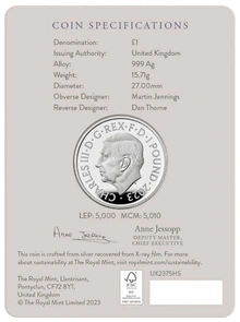 Moneda Plata 1/2 oz Proof - 75 Aniversario de Carlos III de Reino Unido 2023