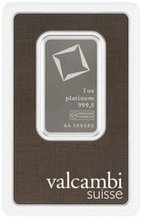 Lingote de Platino de 1 oz Valcambi