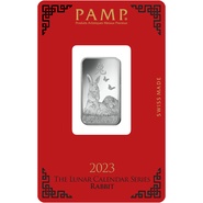 Lingote de Plata de 10 gramos PAMP 2023 Año del Conejo