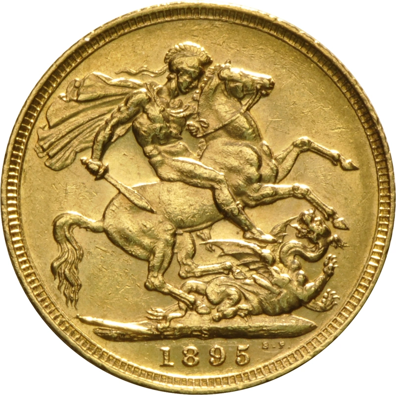 1895 Gold Sovereign Coin Queen Victoria Old Head Sydney