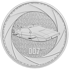 Moneda de Plata de 1 oz (6 décadas de 007, Bond desde los años 70) del 2024