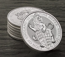 Moneda Bestias de la Reina El León de Inglaterra de Plata de 10 oz