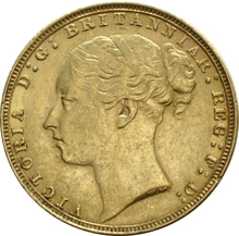 Moneda Soberano de Oro 1876 Victoria Joven (L)