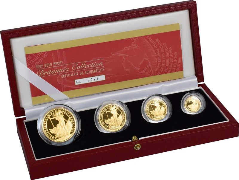 Juego de 4 Britannias Proof 2002 (en Caja Original)