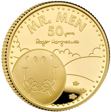 Moneda Mr Men Mr Feliz de Oro de 1/4 oz Proof 2021 Caja de Regalo