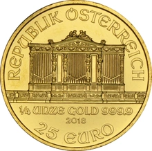 Moneda Filarmónica Viena de Oro de 1/4 oz 2018