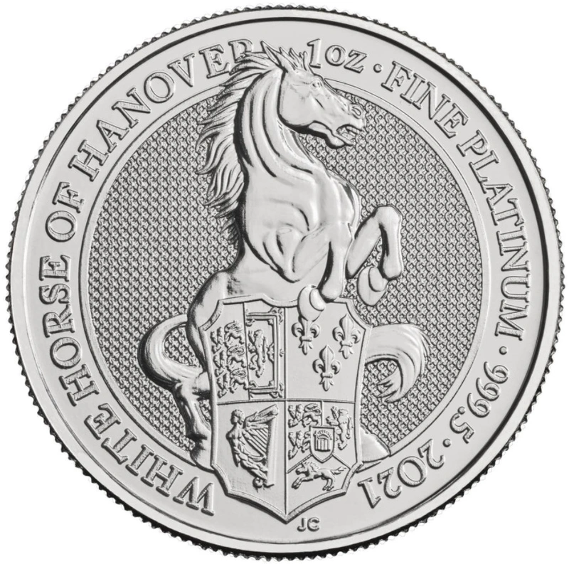 Moneda Bestias de la Reina de Platino Caballo blanco de Hannover 2021