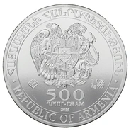 Moneda Arca de Noé Armenia de Plata de 1 oz 2019