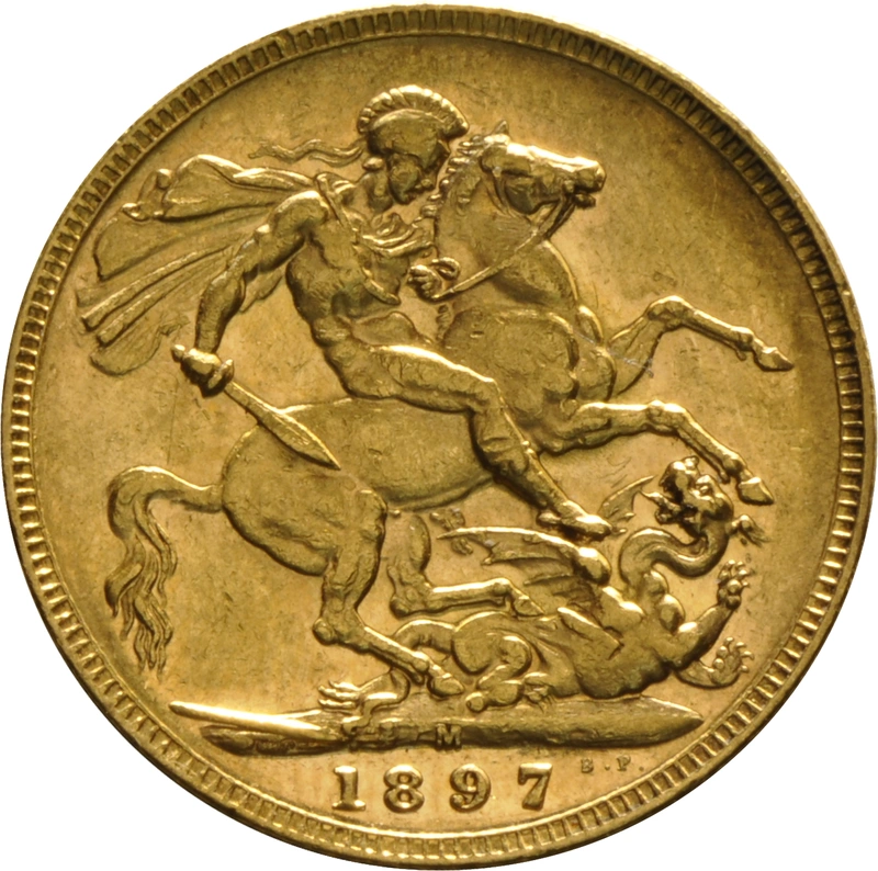 Moneda Soberano de Oro 1897 Victoria Velada (M)