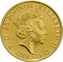 Moneda Bestias de la Reina El León de Inglaterra de Oro de 1/4 oz