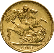 Moneda Soberano de Oro 1898 Victoria Velada (S)