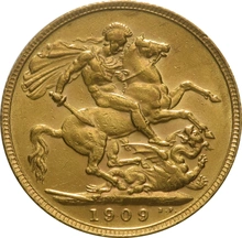 Moneda Soberano de Oro 1909 Eduardo VII (L)