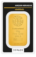 Lingote de Oro de 50 g Argor-Heraeus