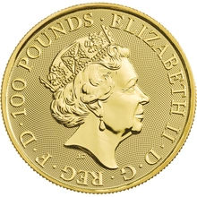 Moneda Bestias de la Reina El León Blanco de Mortimer de Oro de 1 oz 2020
