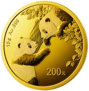 Moneda Panda Chino de Oro de 15 g 2023