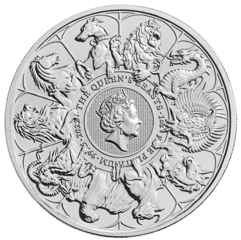 Moneda Bestias de la Reina de Platino de 1 oz Completer 2022