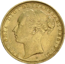 Moneda Soberano de Oro 1882 Victoria Joven (S)