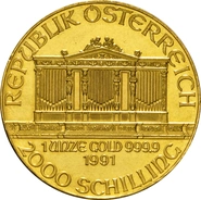 Moneda Filarmónica Viena de Oro de 1 oz 1991