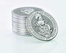 Moneda Bestias de la Reina El Unicornio de Escocia de Platino de 1 oz