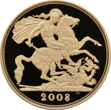 Moneda Soberano Quíntuplo de Oro Proof 2008