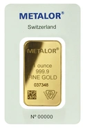 Lingote de Oro de 1 oz Metalor