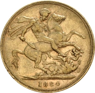 Moneda Soberano de Oro 1884 Victoria Joven (M)
