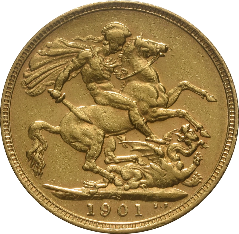 Moneda Soberano de Oro 1901 Victoria Velada (S)