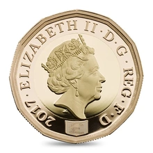 Moneda de Oro Proof 2017 de £1 Naciones de la Corona en caja
