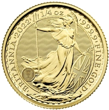 Moneda Britannia de Oro de 1/4 oz 2022
