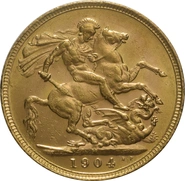 Moneda Soberano de Oro 1904 Eduardo VII (M)