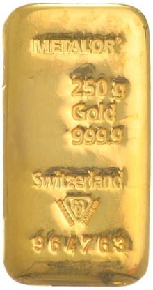 Lingote de Oro de 250 g Metalor