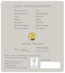 Moneda de Oro 1/40 oz Proof - 75 Anversario de Carlos III 2023