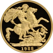 Moneda Soberano Doble de Oro Proof 1988