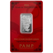 Lingote de Plata de 10 g PAMP Año del Dragón 2024
