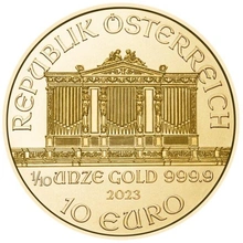 Moneda Filarmónica Viena de Oro de 1/10 oz 2023