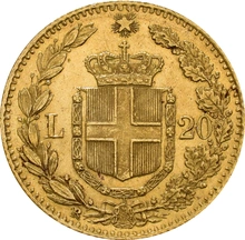 Moneda 20 Liras Italianas - Humberto I