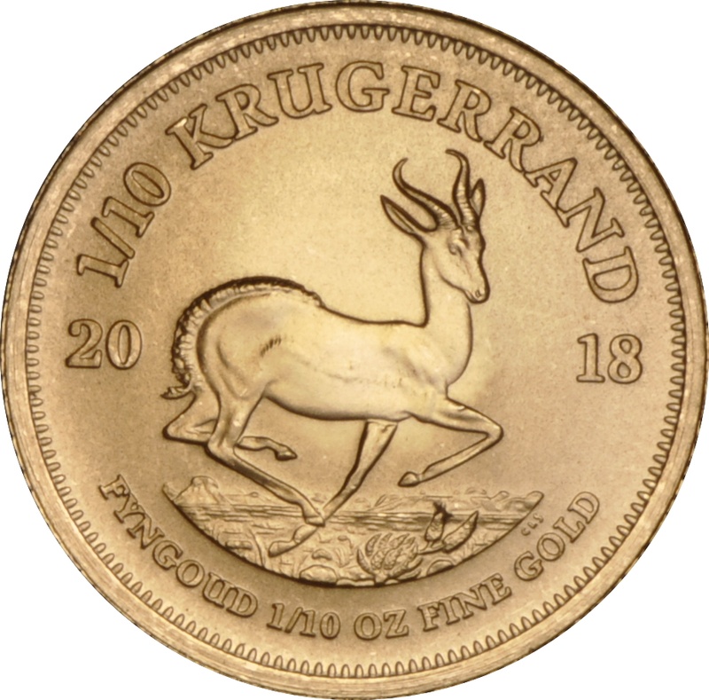 2018 Tenth Ounce Krugerrand Gold Coin