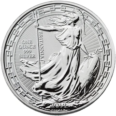 Moneda Britannia de Plata de 1 oz (Borde Oriental) 2019