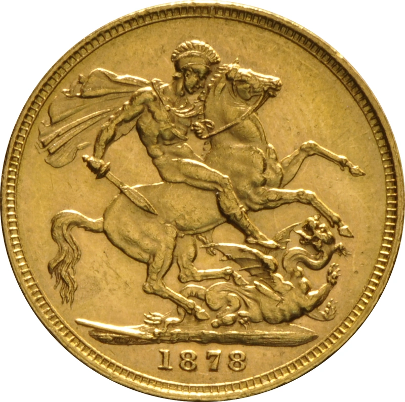 Moneda Soberano de Oro 1878 Victoria Joven (M)