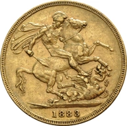 Moneda Soberano de Oro 1883 Victoria Joven (M)