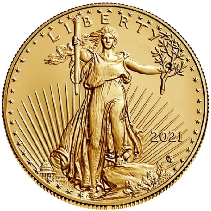 Moneda American Eagle de Oro de 1 oz 2021 Tipo 2