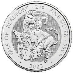 Moneda Bestias Tudor Eale de Beaufort de Plata de 2 oz