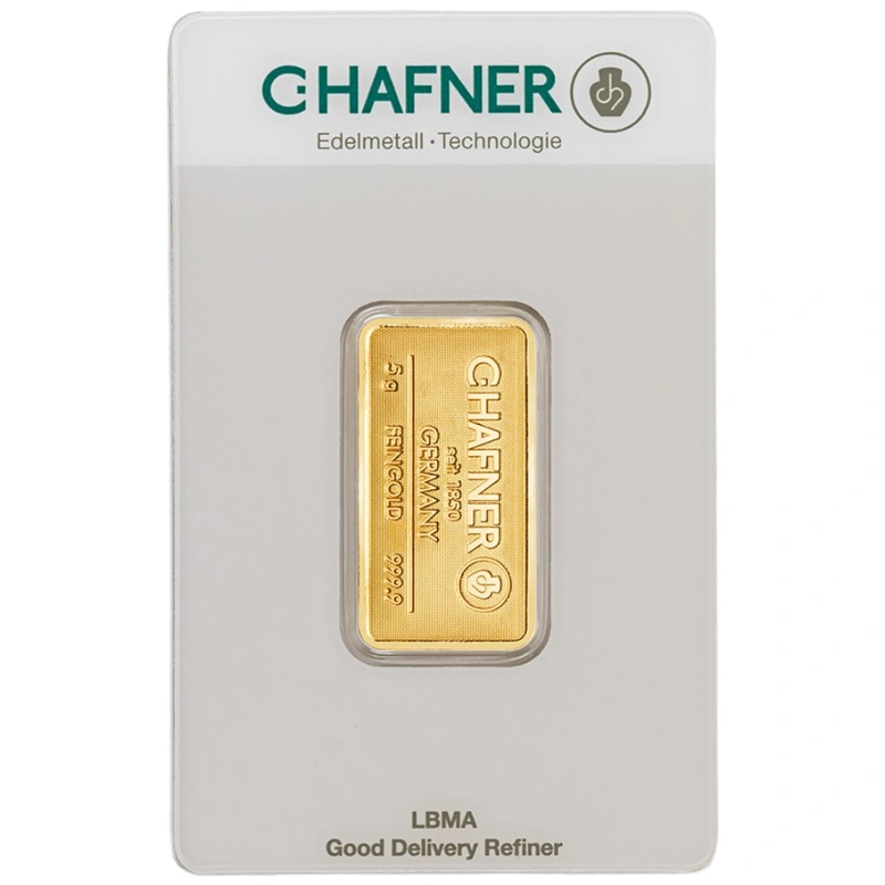 Lingote de Oro de 5 g C. Hafner