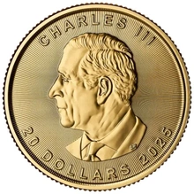 Maple Leaf Canadiense de 1/2 oz de Oro 2025