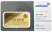 Lingote de Oro de 1 oz Umicore