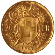 Moneda 20 Francos Suizos